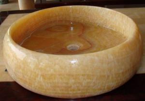 China honey onyx kitchen marble sink on sale