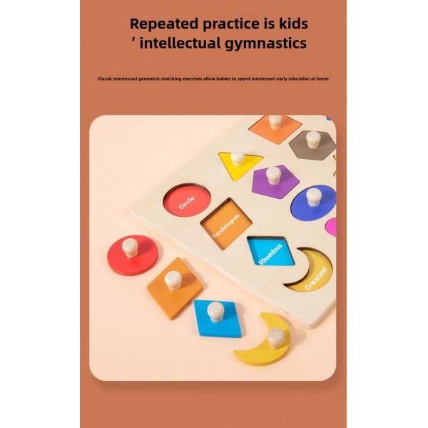 Montessori Children Wooden Magnetic 3d Shape Sorter Matching Puzzle Learning Board Educational Teaching Aids Toys for Kids