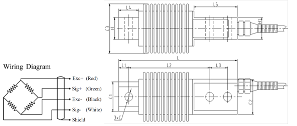 small 2mv/V 200KG Force Hopper Scale Load Cell