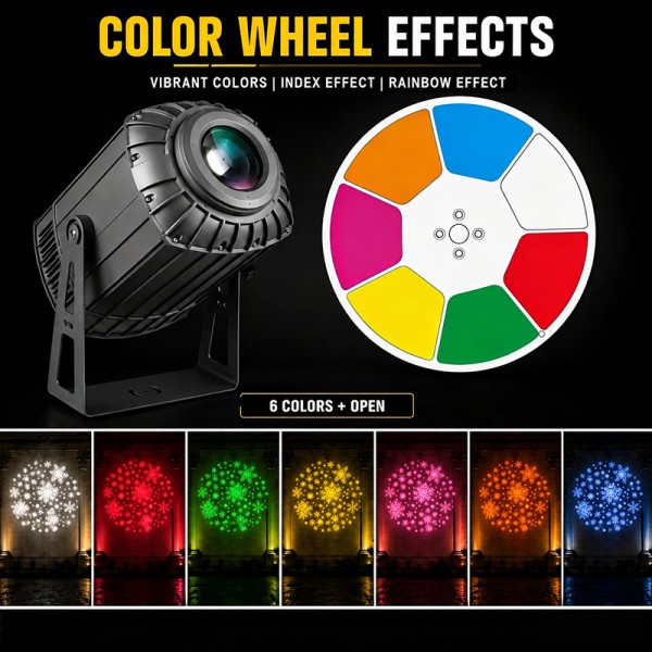 300W LED Outdoor Snow Effect Gobo Projector Zoom Waterproof Stage Event Light