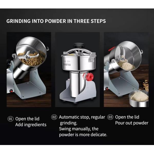 Mini Home 2500G Grinder Small Rice Corn Walnut Coffee Cocoa Peanut Soybean Sesame Flour Mill Machine