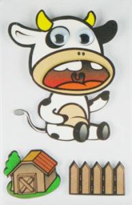 China Cow Design Kids Scrapbook Stickers , Custom Die Cut Stickers 1.0 Mm Thin on sale