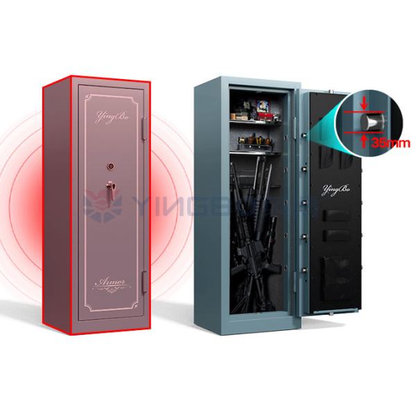 Haze Blue Color Design Gun Safe Box Key Lock For Security