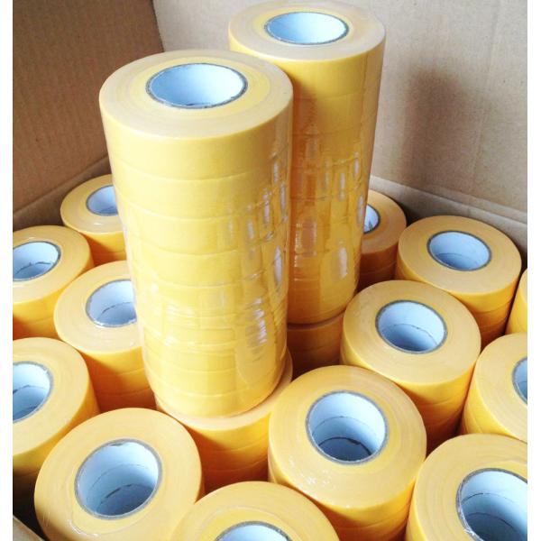Dark Yellow 100mil Small Core Crepe Paper Masking Tape For Painting Industry