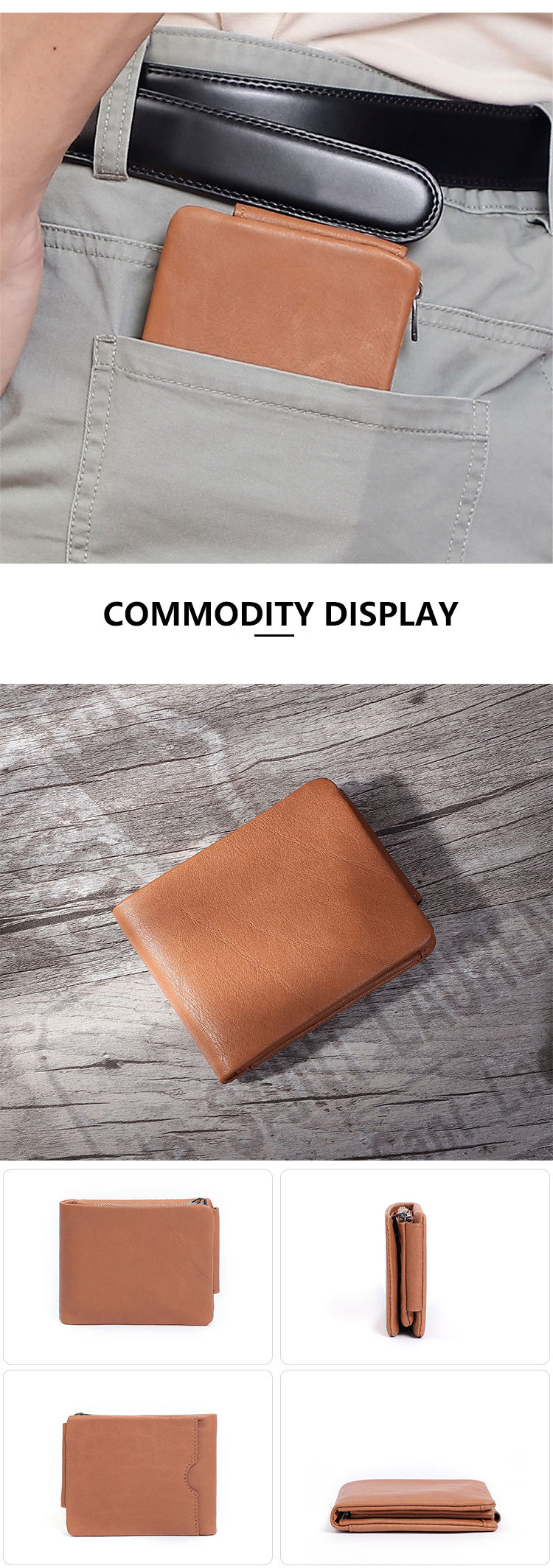 Anti-Theft Minibook Men'S Genuine Leather Wallet With RFID Technology And Small Purse