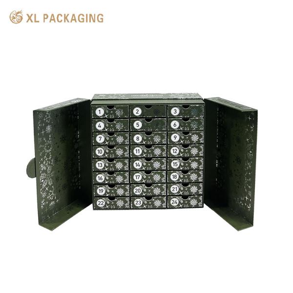Cheap XL Packaging Custom Packaging Box Factory Customized 24 Drawer Advent Calendar Gift Box Packaging Hot Coffee Bag Chocolate Bag for sale