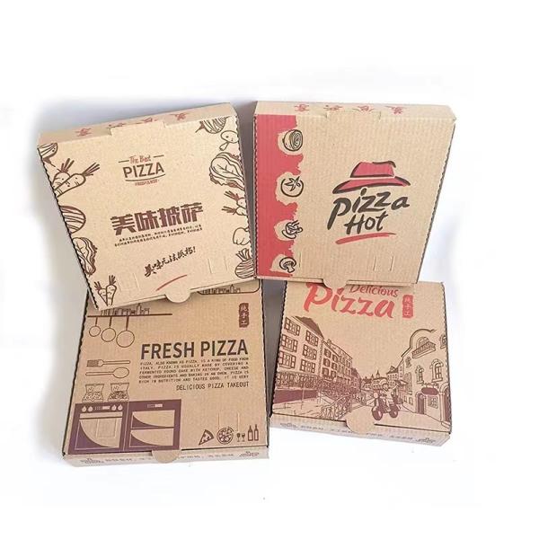 PIZZA Takeaway Boxes Premium Kraft Corrugated Packaging Pizza Pattern Printing Eco Friendly Thickened Pizza Boxes