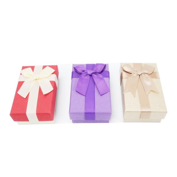 Custom Logo Color Box for Small Paper Jewelry Packaging Ribbon Bow Retail Stand Box