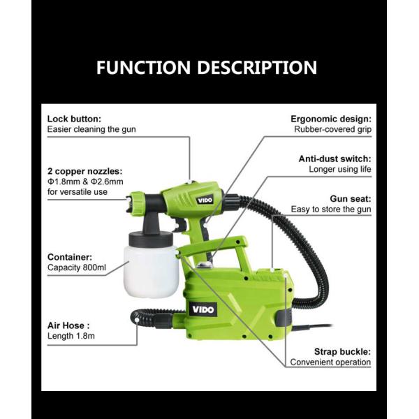 800ml 500W Spray Electric Air Blower Gun,Easy to adjust spray pattern