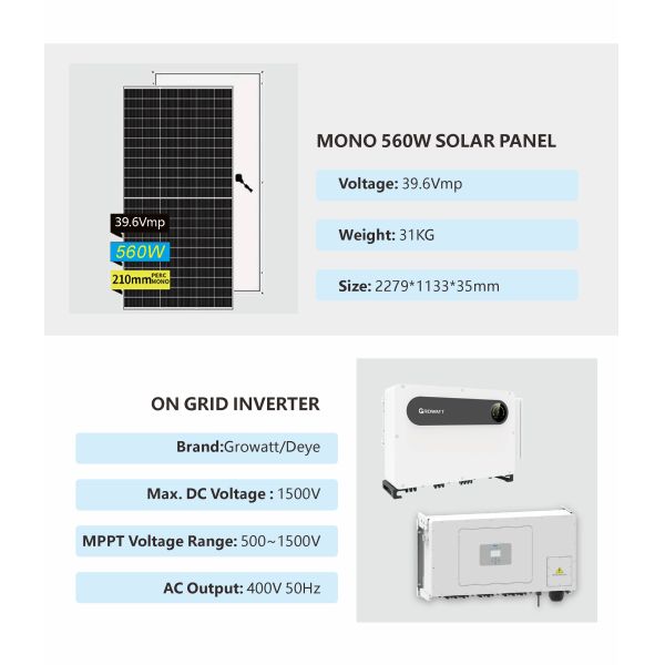 Complete Set 1MW 2MW 3MW 5MW 10MW Solar Panels on Grid System Power Station Grid Tie Solar Energy System