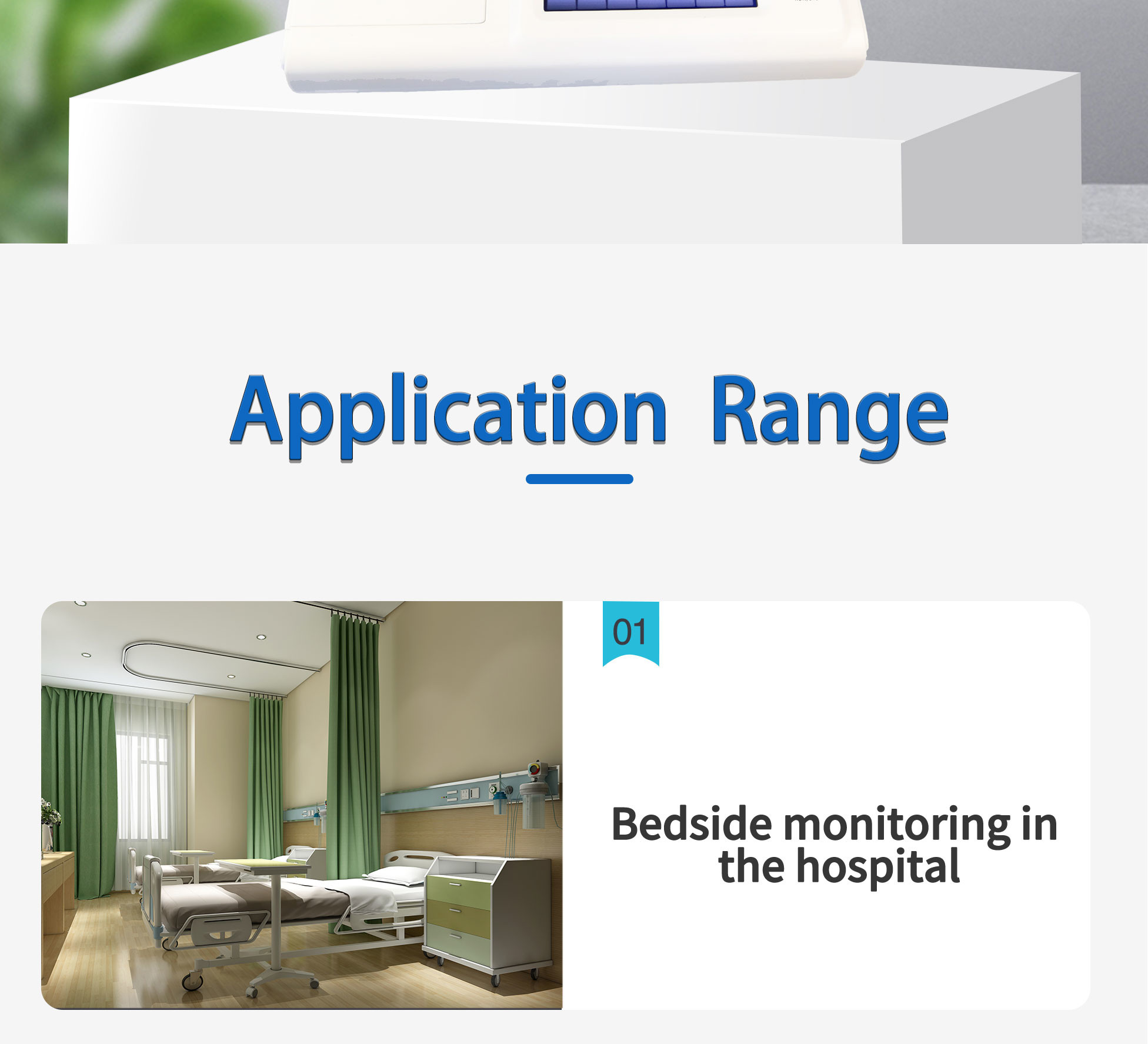 14.8V Touch Screen Medical Ecg Machine Data Transfer By Software Pc