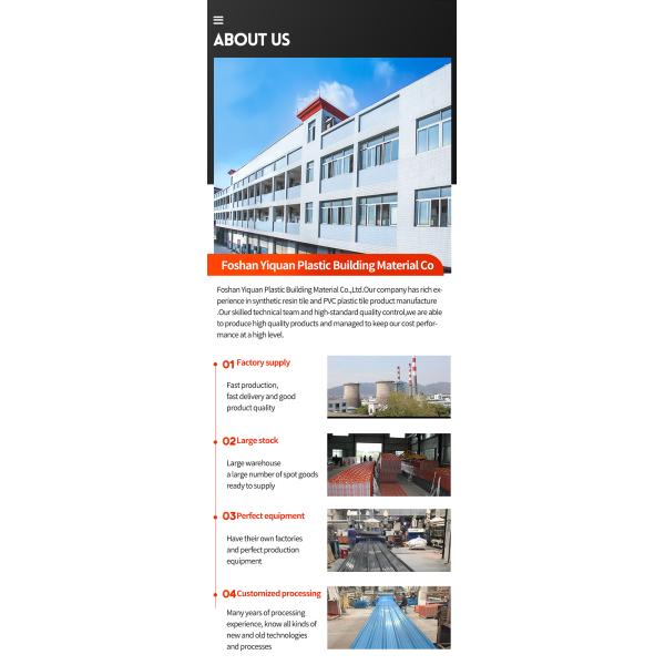 UPVC Spanish Roof Sheet 1.5mm-2.8mm Thickness 1130mm Width