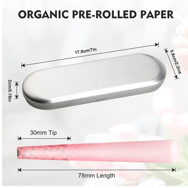 Pink 1 1/4 Size Rice Organic Cigarette Rolling Papers With Tips