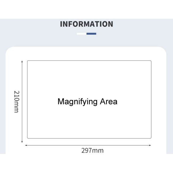3X Magnification A4 Full Page PVC Plastic Magnifying Sheet and Handheld Reading Magnifier