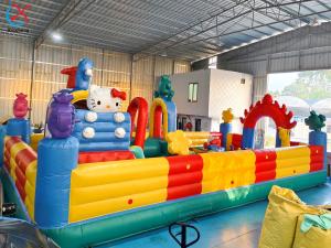 Quality Inflatable Bouncy House Colourful Obstacle Course Inflatable Fun City Playground wholesale
