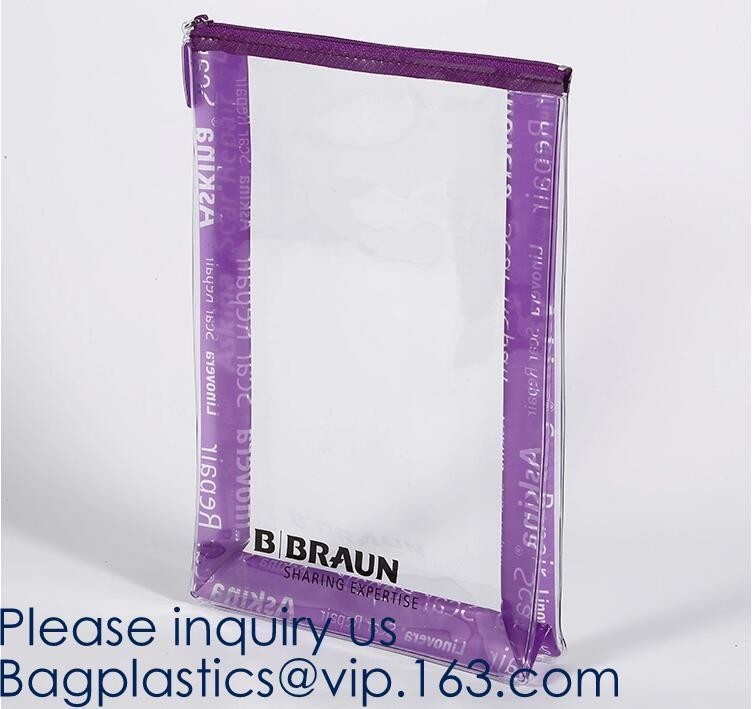 Custom Screen Printing Clear EVA Zip lockk Bags Portable Travel MakeupToiletry Cosmetic Bag Packing Pouch, BAGEASE PACK
