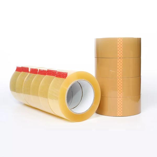 2inches X 100yards Clear And Brown Bopp Adhesive Strong Acrylic Packing Tape Roll With For Packing Shipping