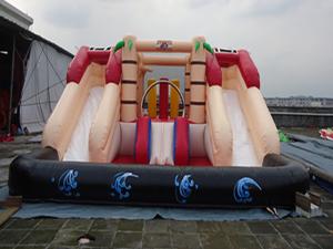 China Outdoor Amusement Inflatable Water Slide CE Certificate Blower For Water Games on sale