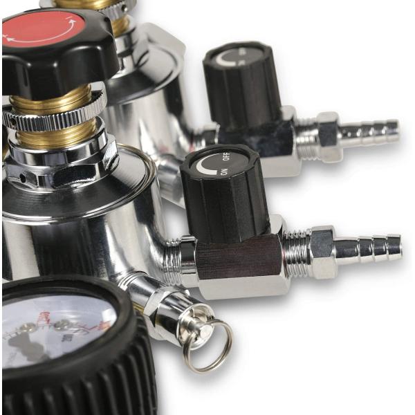 Thread Size W21.8 G5/8 Dual Gauge CO2 Draft Beer Regulator for Beer Keg and CO2 Tank