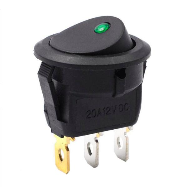 Cheap LED Lamp 12v 20A Rocker Power Switch 3pin Round Automobile Refit for sale