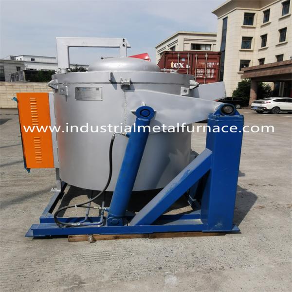 850 Deg Hydraulic Tilting Aluminum Crucible Melting Furnace Industrial Electric