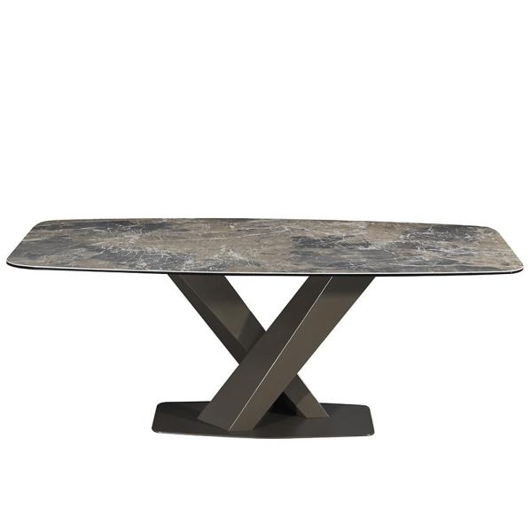 Modern Marble Top Frosted metal Leg Frame Design Living room Furniture Dinning Table