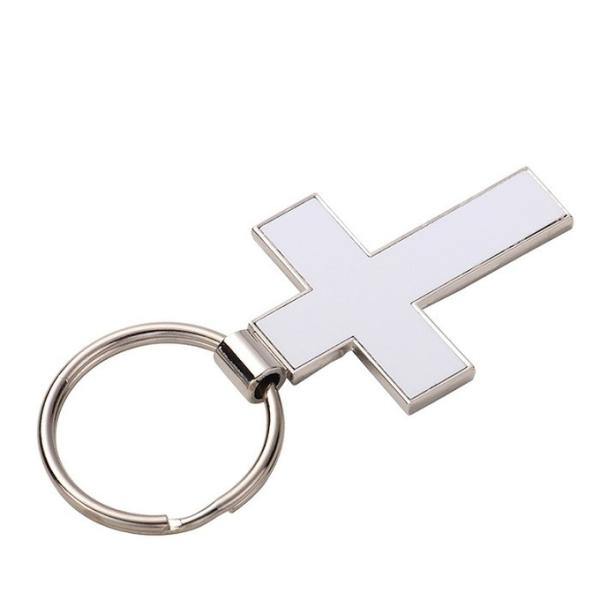 Fashion Metal Christian Sublimation Blank Cross Keychain