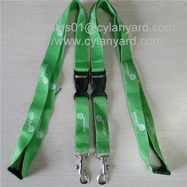 Colored polyester neck ribbon with colored plastic buckle, coloured neck lanyards,