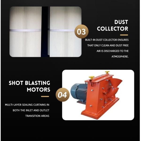 Automatic Shot Blasting Machine Rotary Drum Surface Cleaning