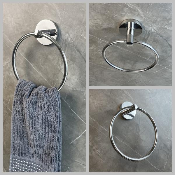 Circular Polished Bathroom Towel Rings Towel Holder Stainless Steel For Kitchen Toilet
