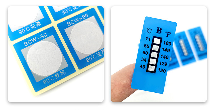 Non Reversible 37-65 ℃ 99-149℉ 8 Temperature Level High Temperature Sensitive Labels