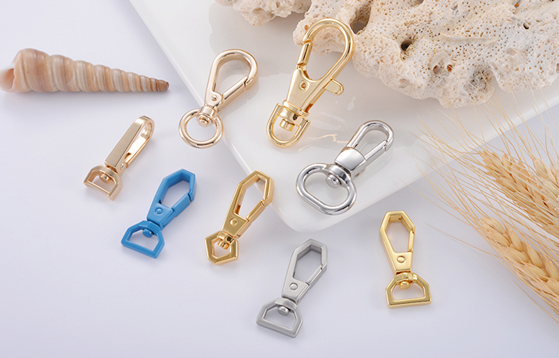 High Grade Handbag Hardware Custom Designs Metal Snap Hook with Revent Fade Surface