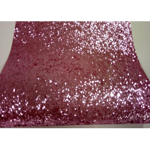 Pink Chunky Glitter Wall Fabric , Non - Woven Beautiful Glitter Fabric Sheets