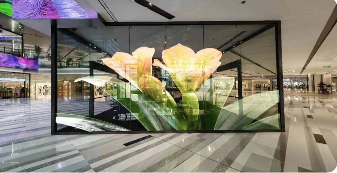 Customized Lightweight Holographic Ultra-Thin Transparent LED Film Screen for Shopping Mall Window