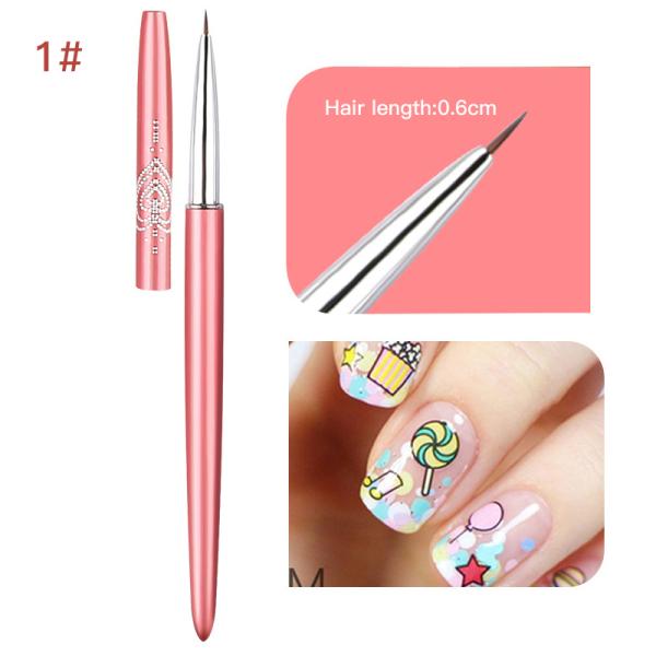 Metal Handle Triangle Nail Gel Paint Brush 12pcs Set Nail Polish Brush