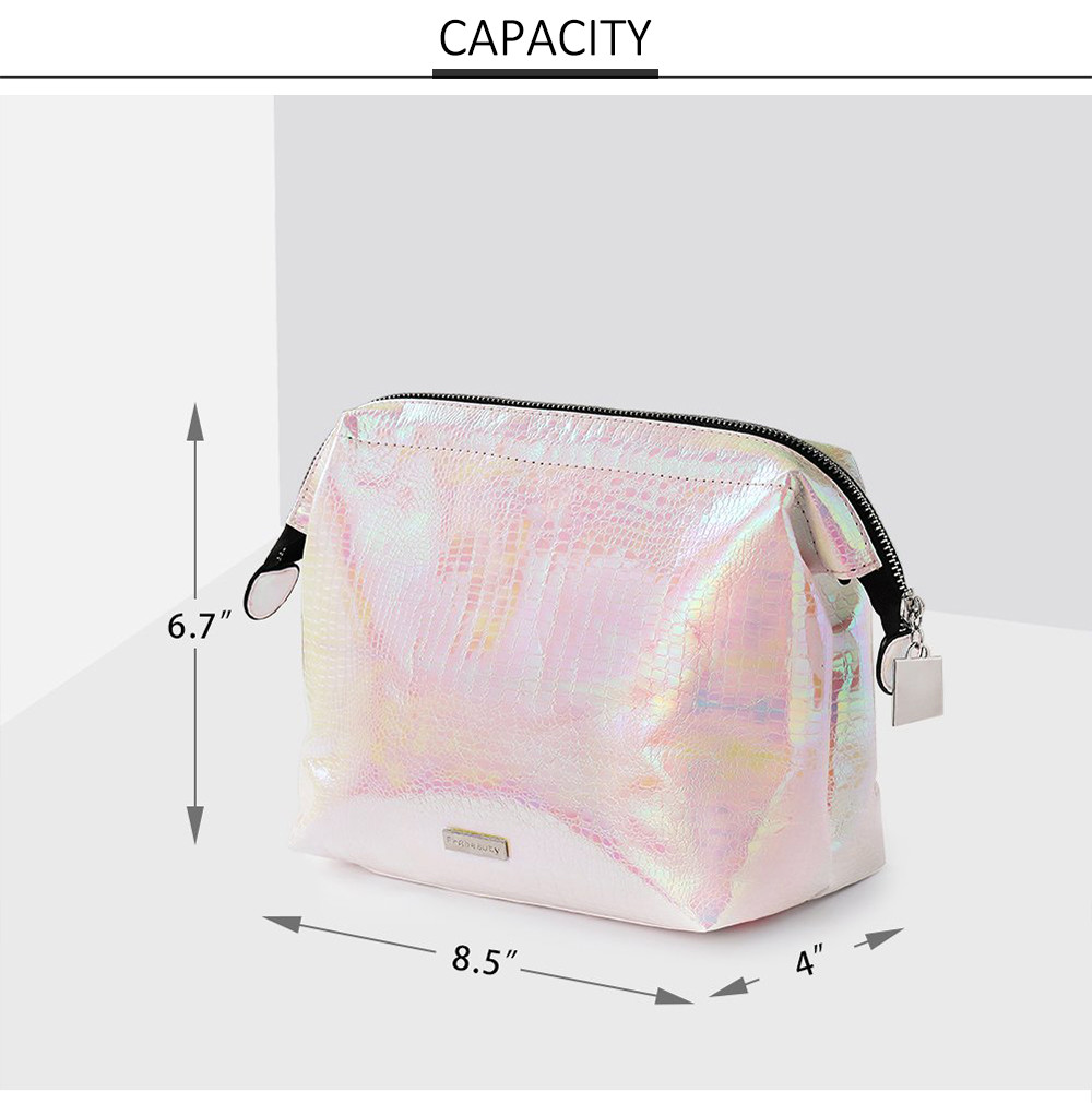 Multi Purpose Iridescent PU Makeup Bag With Zipper