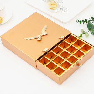 Modern Personalised Truffle Chocolate Gift Box Paperboard Sliding Drawer CMYK