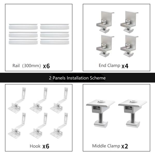 25-30 Years Service Life Solar Roof Mounting System for Natural Silver Tile Roof