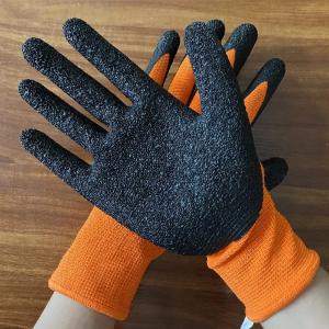 China Knitted Nylon Polyester Working Gloves Latex Coated For Construction on sale