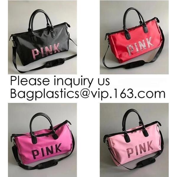 Pink Color Nylon Waterproof Handbag Large Capacity Carry-on Bag Durable Multifunction Bag Portable Women Bag