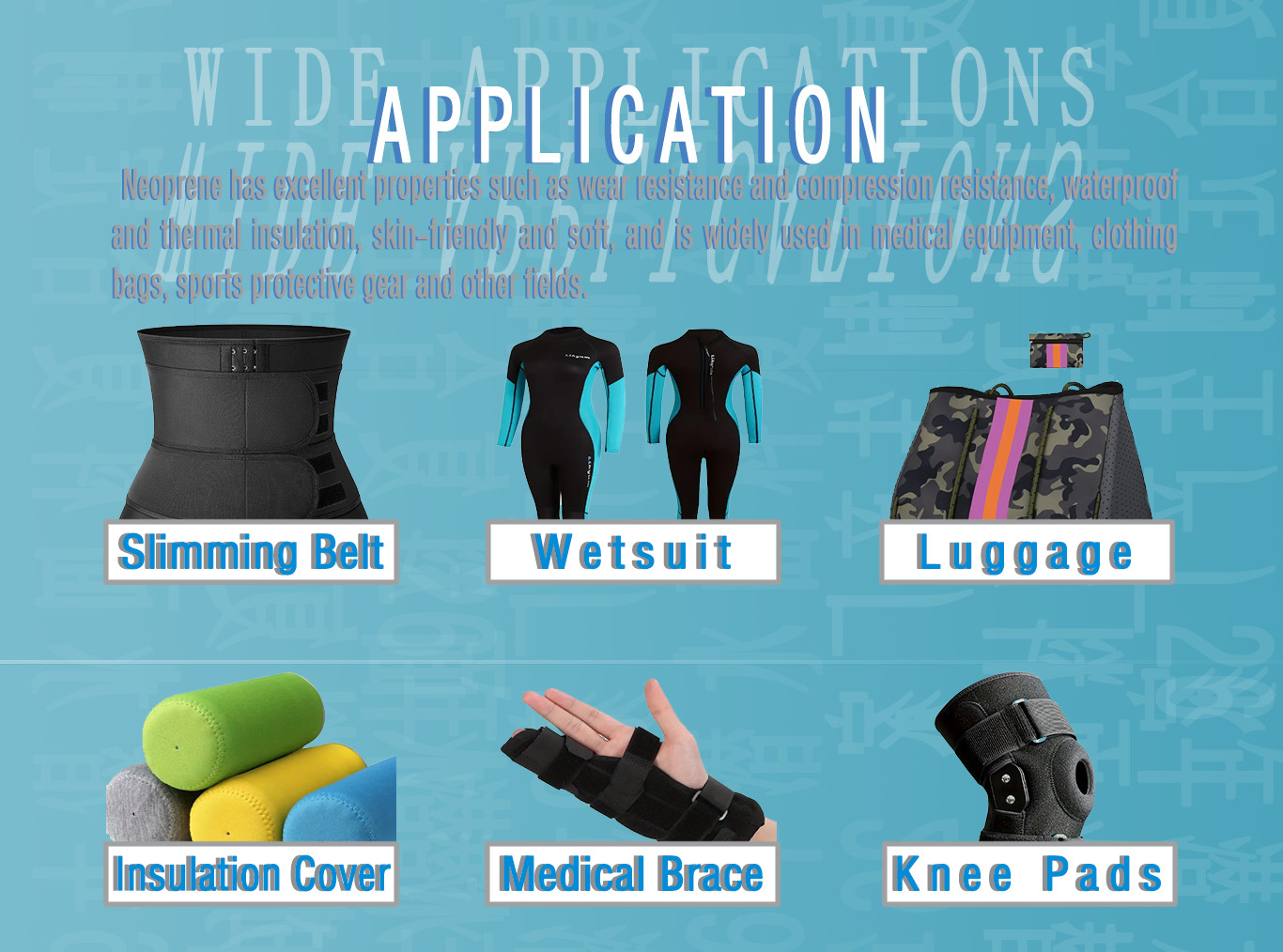 Sublimation 3mm Neoprene Fabric Material , Soft Neoprene Wetsuit Material