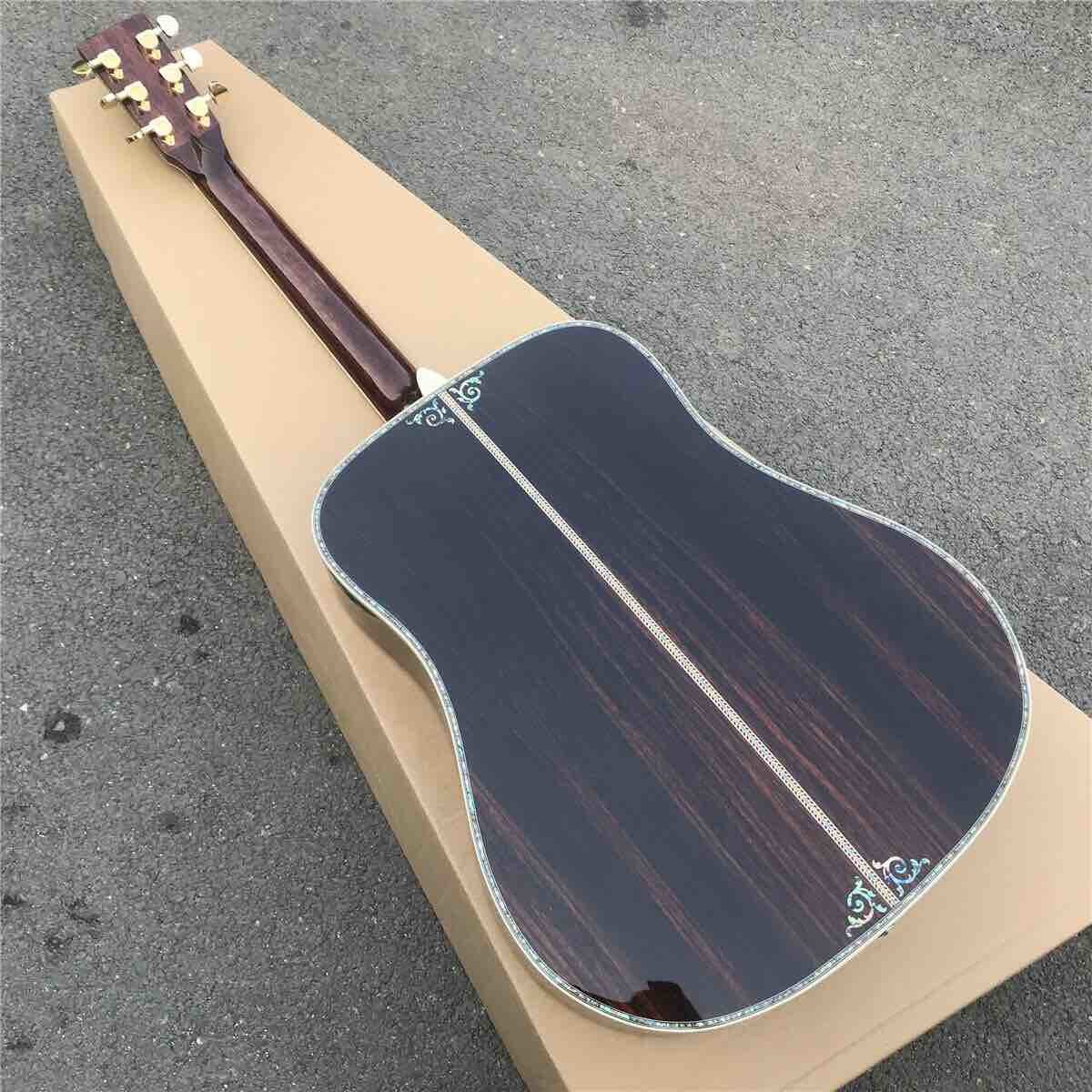 Custom Sunbrust Solid spruce top Tree Abalone inlays 41 inch 45D style acoustic guitar free shipping
