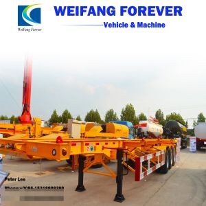 40t Payload Heavy Skeleton Container Chassis Truck Semi Trailer