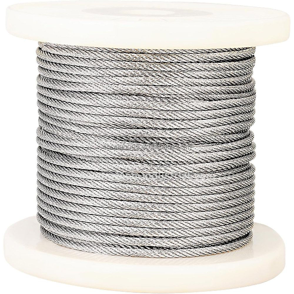 7x19 1x19 8mm Stainless 304 Cable SS Cable 316 304 Stainless Steel Wire Rope for balustrade Cable Deck Rails Customizable