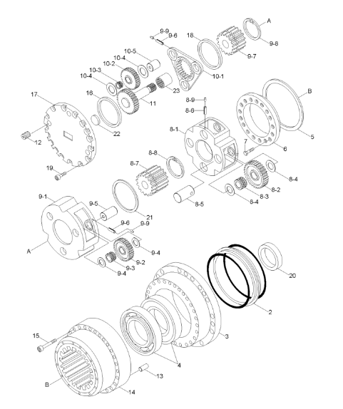 XKAQ-00400 XKAQ-00197 Carrier Assy No.1 For Hyundai Excavator Final Drive Parts For R320LC-7