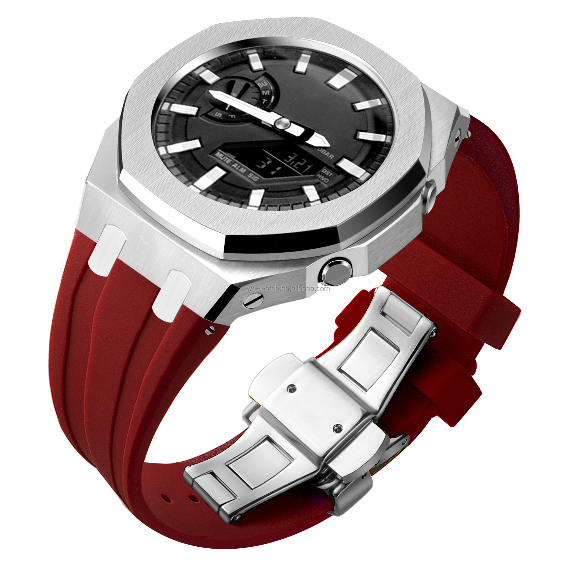 Casio Ga2100 G Shock Case Metal Modification Mod Kit Luxury Stainless Steel Rubber Band