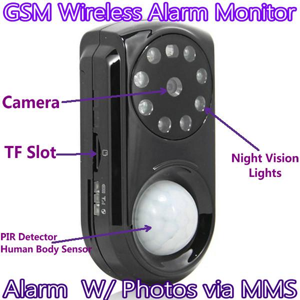 Cheap GSM Wireless Home Security Camera Alarm Monitor W/ PIR Detection & Alarm W/ Photos via MMS for sale