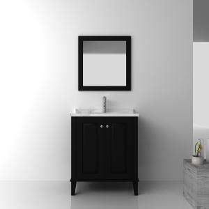 China Floor standing black Wooden Bathroom Cabinets / bath furniture sets on sale