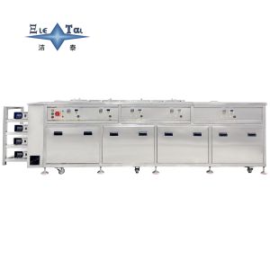 50KW Ultrasonic Washing Equipment Five Tank Dual Frequency Ultrasonic Cleaner
