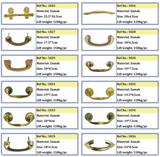 Zamak Antique Brass Funeral Coffin Handles High Polished With Screw Rod